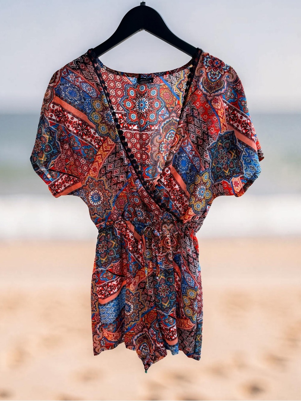 Rue21 Multi-Color Patterned Short Jumpsuit Romper
